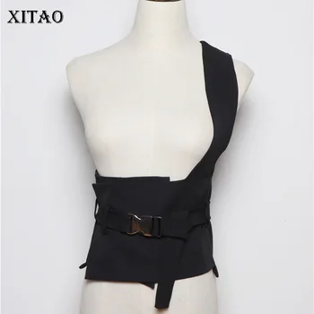 

XITAO Black Strapless Cummerbunds 2019 Women A Versatile Design Irregular Small Fresh Minority Sheath Casual Cummerbunds XJ2395