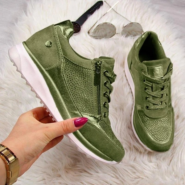 Shoes Woman Sneakers Gold Zipper Platform Trainers Women Shoes Casual Lace-Up Tenis Feminino Zapatos De Mujer Women's Sneakers - Цвет: Color 3
