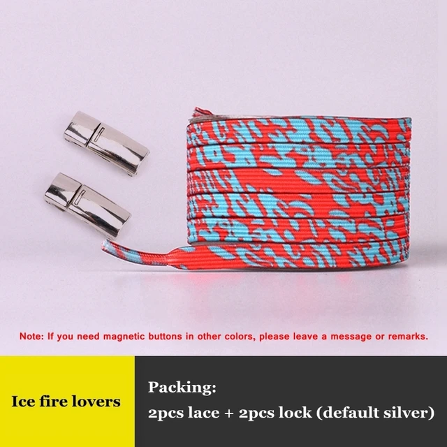 New Rainbow Magnetic Lock Shoelaces Elastic No tie Shoe laces Sneakers Shoelace Kids Adult Lazy Laces One Size Fits All Shoes lce fire lovers