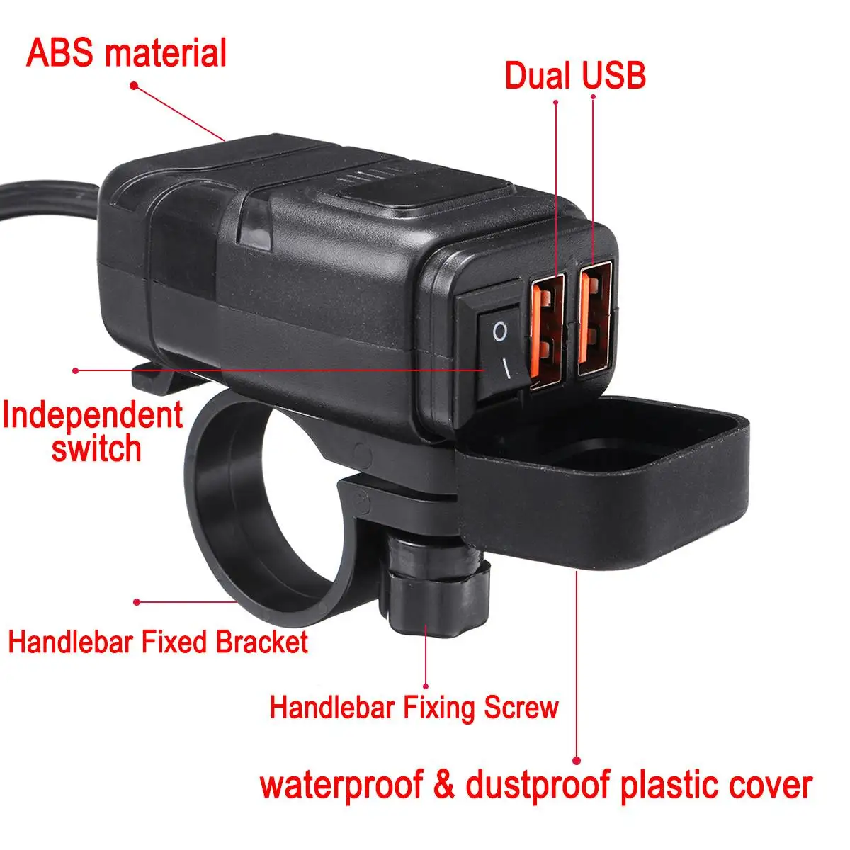 12 В двойной USB Quick Charge 3,0 мотоциклетное Быстроразъемное водонепроницаемое двойное USB быстрое зарядное устройство с креплением на руль