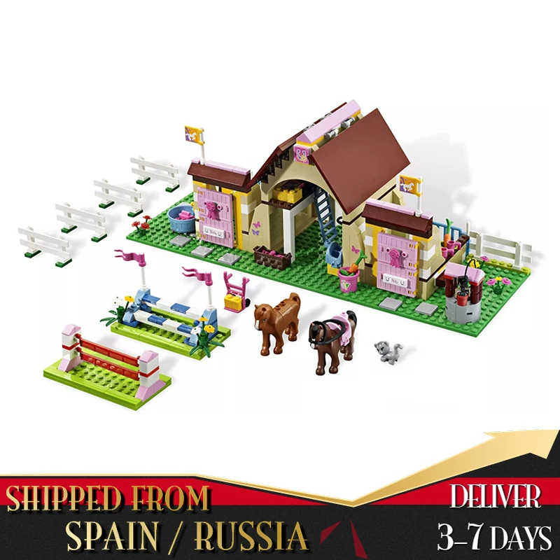 

Friends Series Heartlake Mia's Farm Stables Set 400Pcs Building Block With Figures Horse Animals Toys Bricks Model For Children