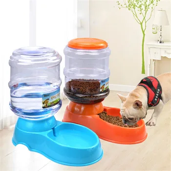 

Dog Large Automatic Feeder Cat Drinking Water Fountain Puppy Feeding Drinker Bowl Dish Dispenser Pet Plastic Feeding Bottle Set
