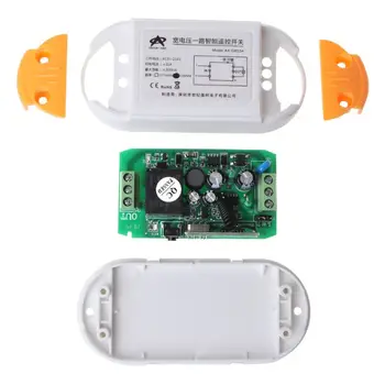 

1Set AC85V-250V Wide Voltage Switch RF Universal Wireless Controller Receiver with Round Free Sticker Remote Control 433Mhz
