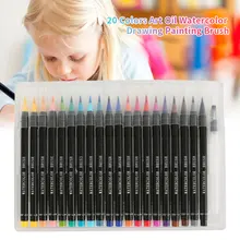 20 цветов премиум-живопись набор мягких ручек-кистей Искусство масляные акварельные Маркеры Ручка эффект раскраски манга комикс Каллиграфия комплект