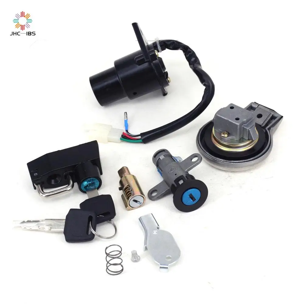 Motorcycle Lockset Ignition Key Switch Steering Fuel Gas Cap Seat Lock