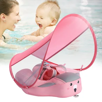 

Armpit Training Aids With Sunshade Bathing Toy Infant Pool Buoyancy Safety Circle Water Sports Baby Swimming Ring Non Inflatable