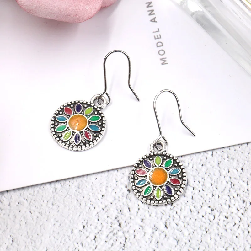 Shineland трендовые серьги набор для женщин 3 пары Boho Красочные Ручной работы Бусины висячие серьги девушки цветок эмаль ювелирные изделия