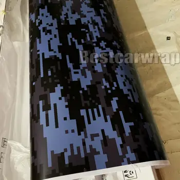

matte Digital pixel blue Camouflage Vinyl For Car Wrap Styling With Air Release Camo Coating PROTWRAPS size 1.52x20m/ 5x67ft