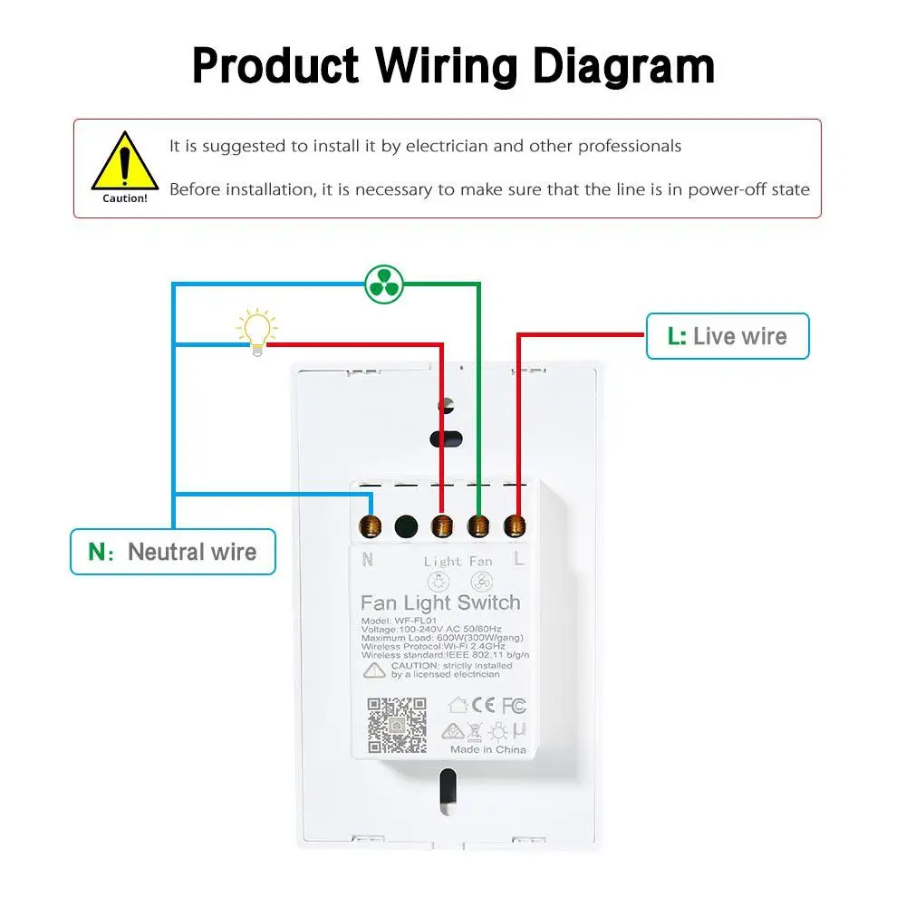 Teekar Wifi Smart Ceiling Fan Light Switch Us Standard Smart Life