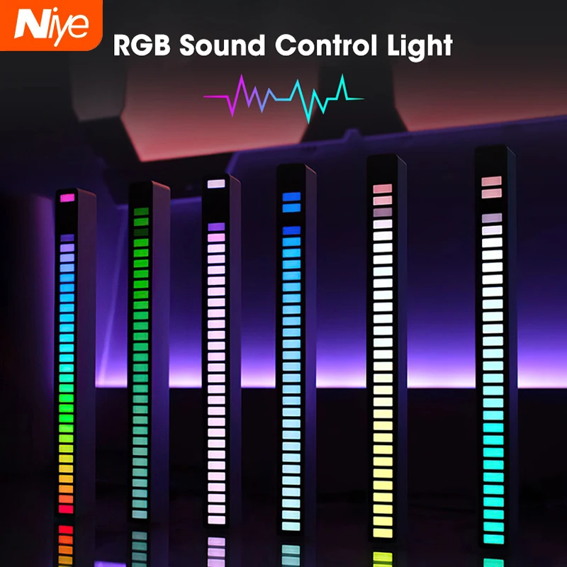 RGB Sound Control LED Light Control Pickup Voice Activated Rhythm Lights Color Ambient 32 Bit