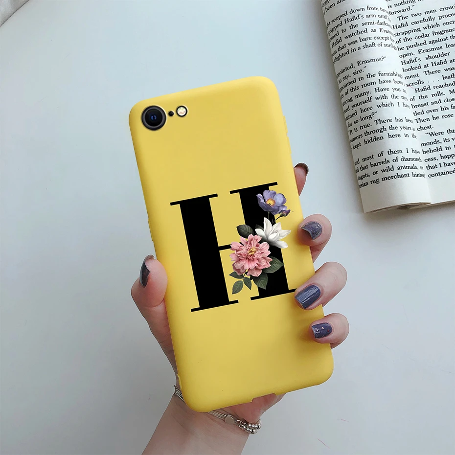 Alphabet Flower Silicone Phone Case – Soft, Stylish Bumper Cover
