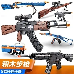 SWAT Военный Пистолет AK47 Desert Eagle WW2 98K MP5 M4A1 револьвер оружие техника строительные