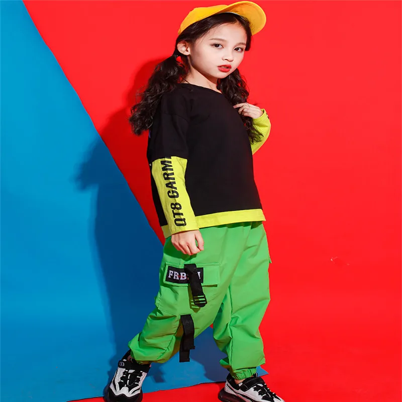 Комплекты одежды для мальчиков спортивные костюмы в стиле хип-хоп Повседневный Анорак+ штаны-шаровары Одежда для девочек осенний детский длинный рукав для танцев