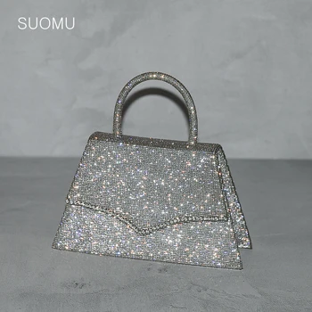 

Crystals bag beaded diamond flap totes handbag crossbody messenger bag women ladies party purse 2020 new