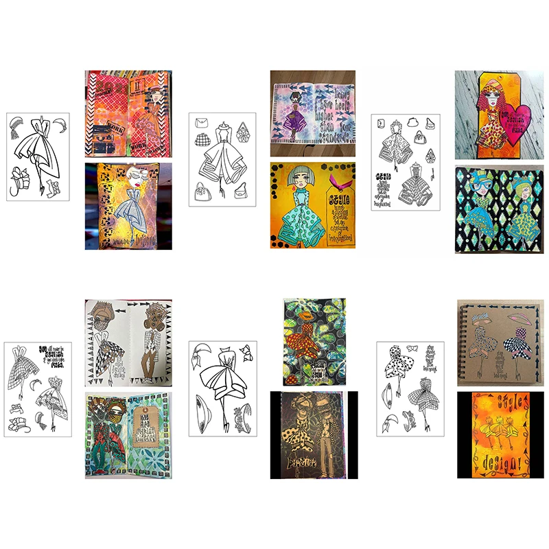 

Fashionable Ladies Clothing Beautiful Handbag Hat Transparent Clear Silicone Stamp Seal for Diy Scrapbook Decorative Clear Stamp