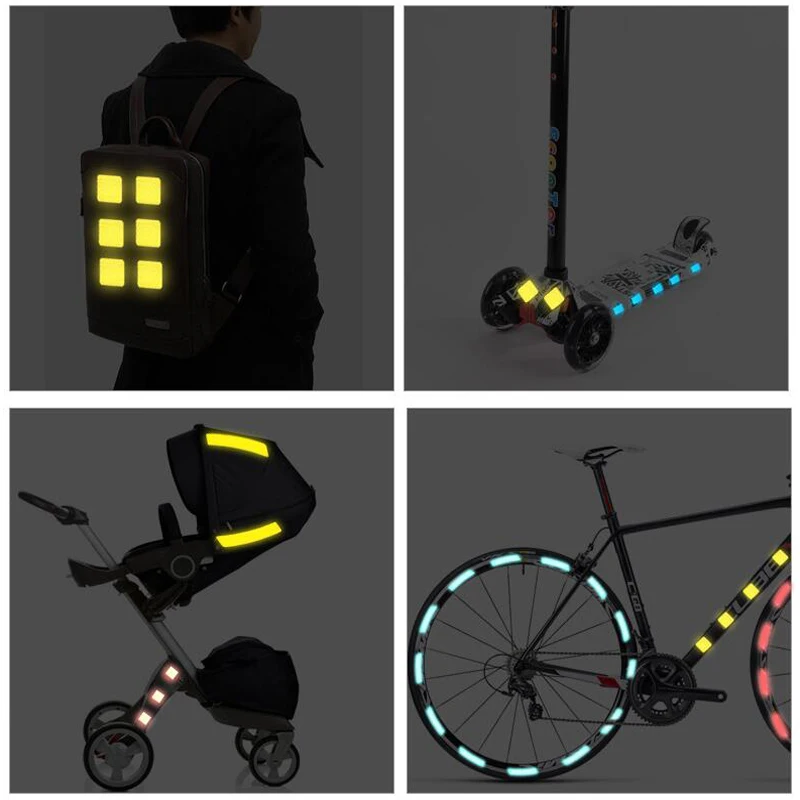 PET Reflective Tape MTB Bike Bicycle Cycling MTB Reflective Stickers Adhesive Tape Bike Stickers Bicycle Accessories