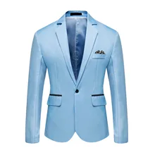 Новинка, Мужской Блейзер, стильный, Повседневный, однотонный, Блейзер, бизнес стиль, Свадебная вечеринка, верхняя одежда, высокое качество, пальто, костюм, топы, Мужское пальто, блейзер, модный