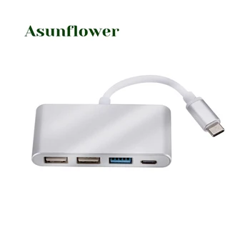 

Type C to USB 3.0 2.0 PD 4 IN 1 HUB Multiple Splitter for MacBook Pro Air 13 Adapter Dock PC Computer Accessories Portable Hab