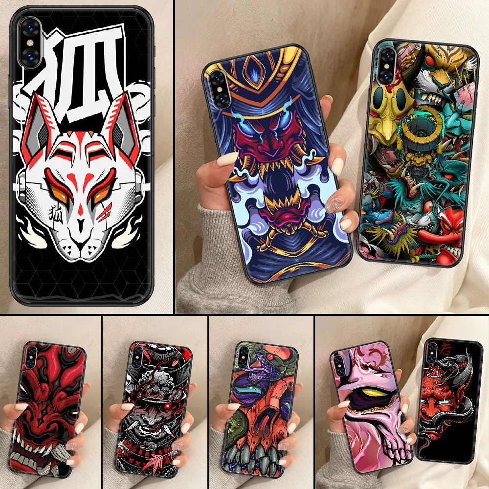 Чехол для телефона с японской маской самурая oni iphone 5 5S SE 2 6 6S 7 8 11 12 Mini Plus X XS XR Pro Max