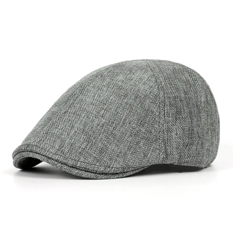 Newsboy Cap Spring Polyester Solid Color Newsboy Caps Flat Peaked Cap Men and Women Painter Beret Hats