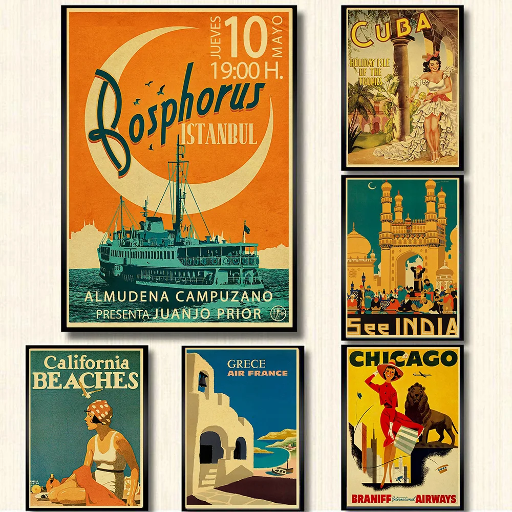 Art Deco Poster Travel Print BOSTON RAILWAY TRAVEL Poster Art Deco Print Retro A