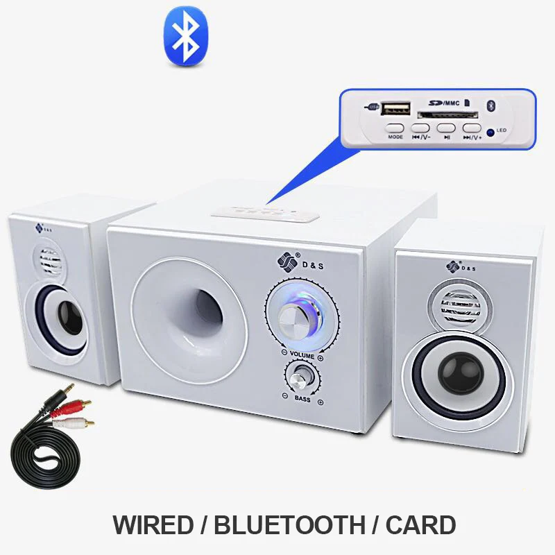 Компьютерные колонки, Bluetooth, ВЧ и бас, Регулируемый Настольный динамик, телефон, ПК, MP3/MP4, сабвуфер, домашний 3D объемный стерео громкий динамик