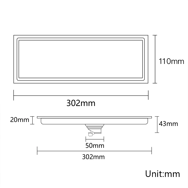 

Floor Drains Stainless Steel Linear Shower Floor Drains Tile Insert Drain Channel for Bathroom Kitchen Anti-Odor Invisible Strai