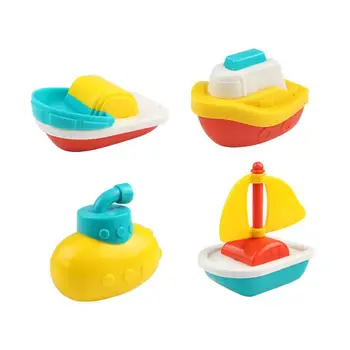 

8pcs Bathtoy Floating Boat Ship Lightweight Durable Plastic Plaything Toy Bath Toys for Toddlers Baby Kids