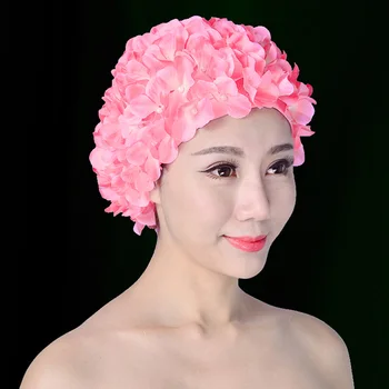

Ladies Swim Cap Adult Swimming Shower Hat Bathing Long Hair Nylon Vintage