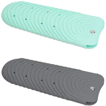 

2 Pcs Hair Straightener Pouch,Heat Resistant Mat Holder for Flat Iron Curling Iron Hot Hair Tools Green & Gray