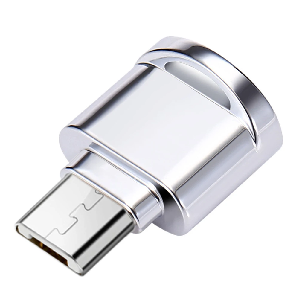 Цинковый сплав мини TF кард-ридер ноутбук телефон OTG адаптер Портативный Micro USB разъем считыватель карт памяти - Цвет: Silver