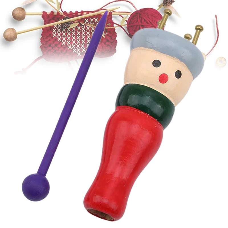 wooden knitting doll