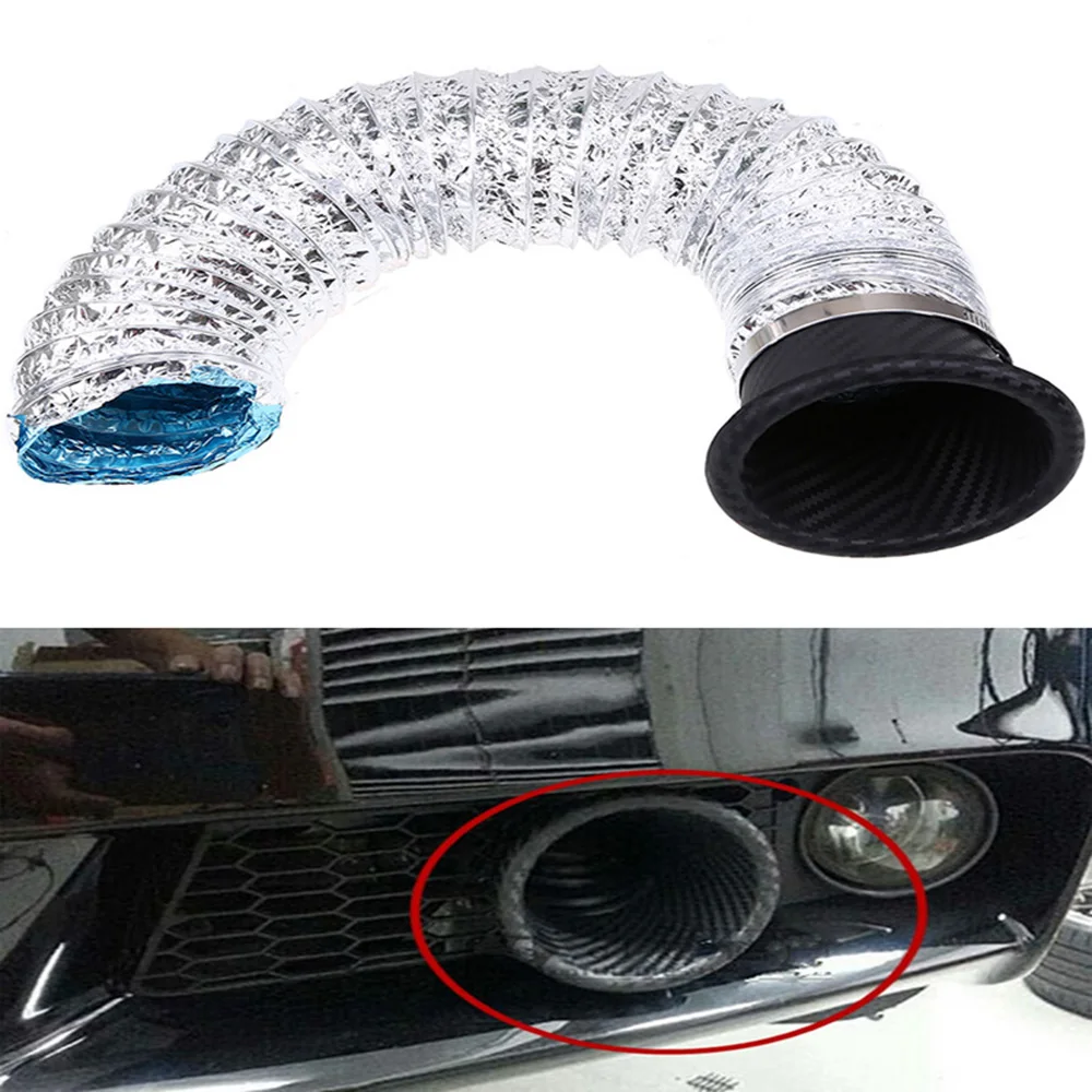 

1 Set Car Universal Cold Air Intake System Kit Air Filter Auto Front Bumper Turbo Air Intake Pipe Turbine Inlet Pipe Air Funnel