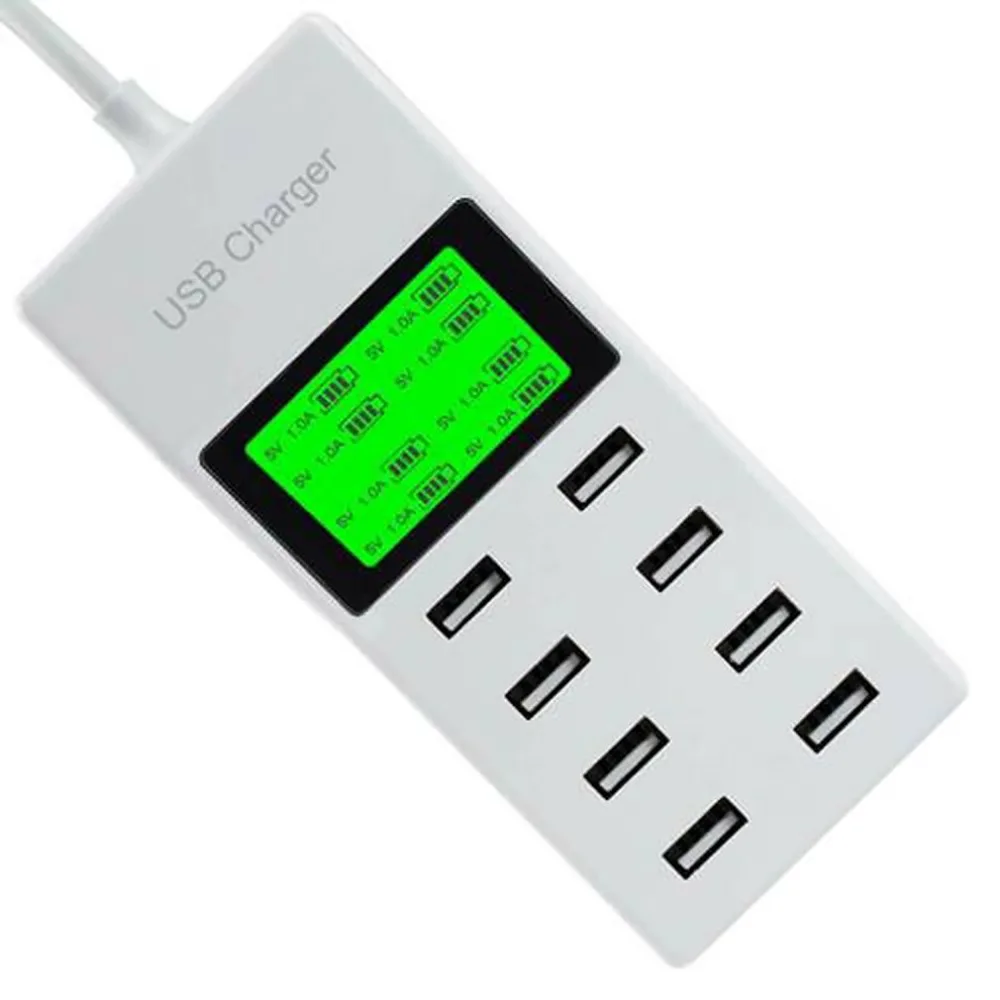 Смарт 8 портов USB зарядное устройство светодиодный дисплей Быстрая зарядка для iPhone iPad samsung huawei Xiaomi Мобильный телефон