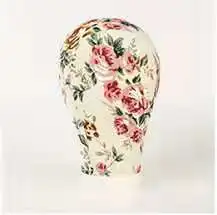 Print flower Canvas covered block mannequin wig stand head 22/23 inch average size used for wig making, hat stocking and display - Цвет: Бургундия