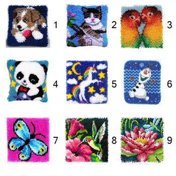 

Animal Flower Needlework Latch Hook Rug Kit Unfinished Crocheting Rug Embroidery Carpet Handmade Floor Mat Carpets Living Room