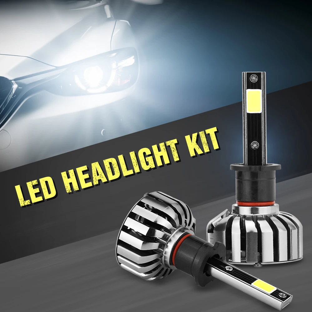 

LSlight H3 Headlight Bulb LED H1 9005 Car Lights HI/LO Beam H13 9004 9007 12V 6000K 7200LM Styling Auto Headlamps Fog Light