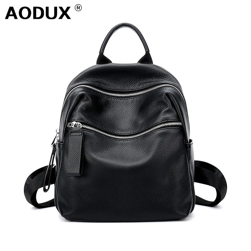 AODUX 2020 простые женские рюкзаки из 100% натуральной кожи Женский дорожный рюкзак OL