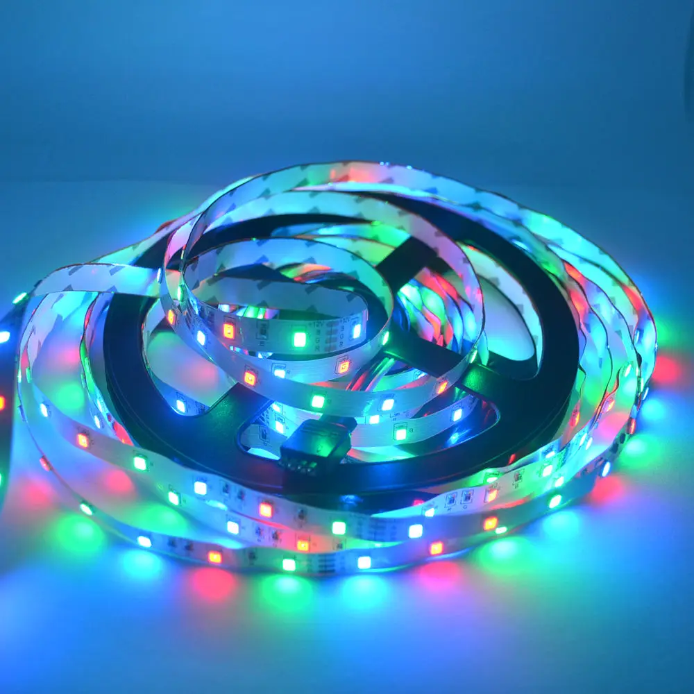 RGB 5 м 2835 не водонепроницаемая светодиодная лента RGB светильник DC 12 В 300 светодиодов гибкий праздничный светильник ing String украшение дома лента настольная лампа - Испускаемый цвет: RGB