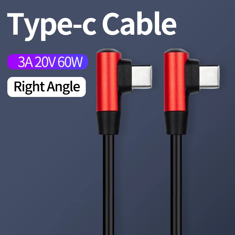 90 Degree Right Angle Type-c Wire Type c to Male Interface Double type-c Cables For Mobile Phone Tablet Laptop | Мобильные телефоны