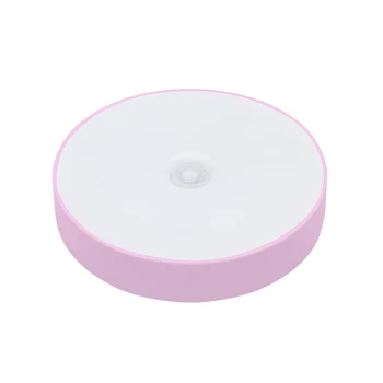 

Bedroom ABS Closet LED Night Light Human Body Induction Battery Powered USB Rechargeable Hallway Eye Protection Round Hotel Home