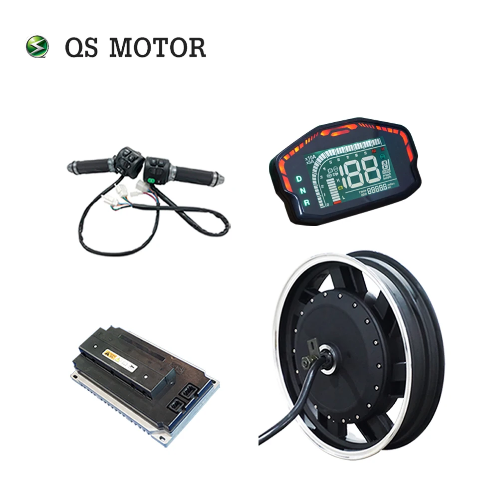 US $693.00 SiAECOSYS QSMOTOR 17X35inch 5000W 72V 100kph hub Motor with EM200SP controller power train kits for electric motorcycle