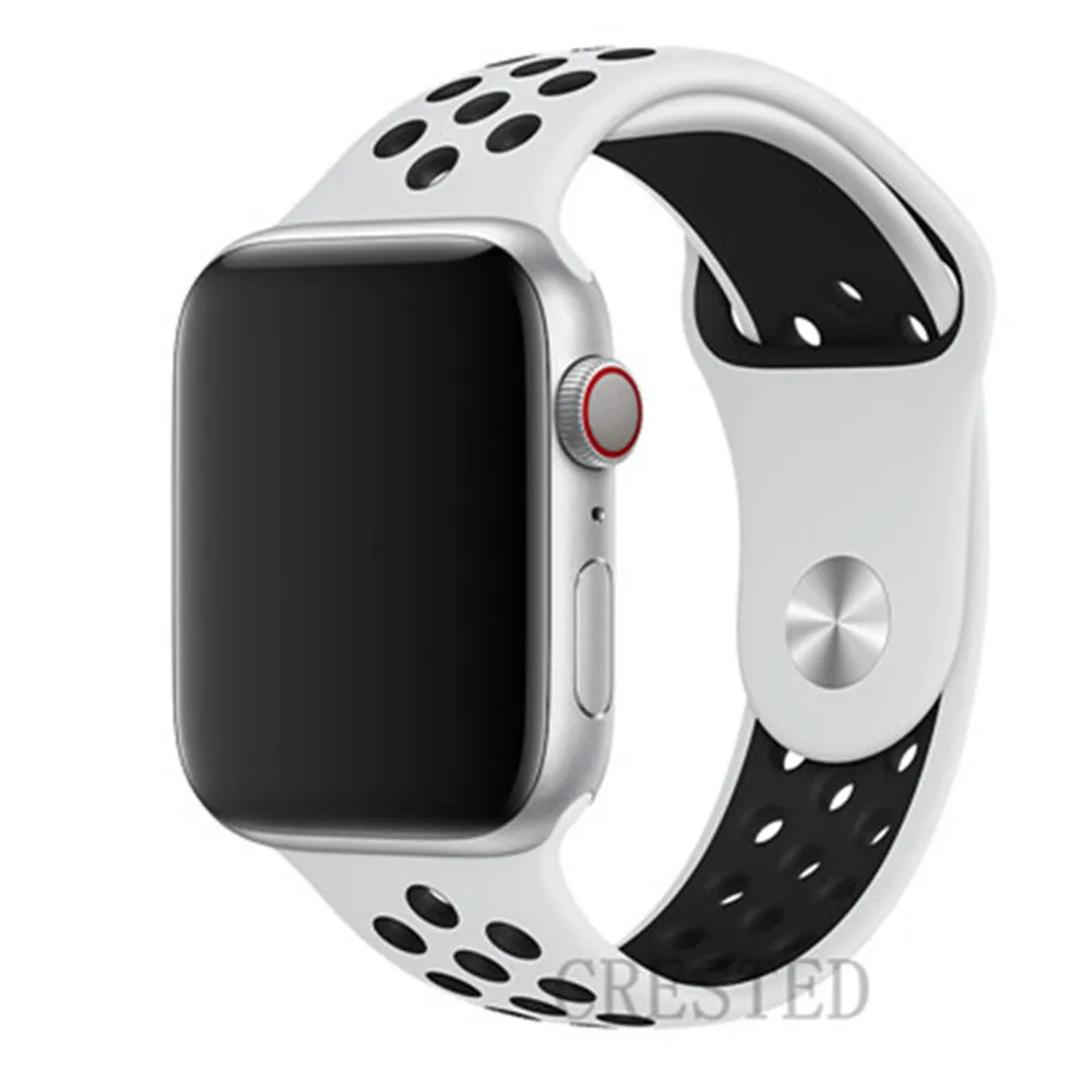 Спортивный ремешок для apple watch 5, ремешок 44 мм/40 мм, apple watch 5, 4, 3, ремешок iwatch, ремешок 42 мм/38 мм, браслет correa, ремень, аксессуары для часов - Цвет ремешка: white black 21