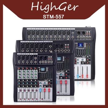 

HighGer Professional 6/8/12 Stage Performance Wedding Meeting Bluetooth Usb Reverb Home K-song Mixer Ktv Audio Studio Canais