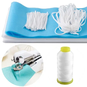 

1 Set 3 Layer Non-Woven Fabric Filter Cloth Elastic Cords Nose Wire Sewing Machine Sewing Thread DIY Masks Making Material
