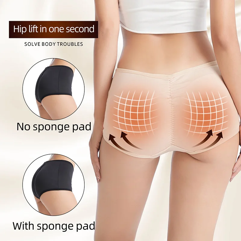 Women Seamless Shapewear Waist Trainer Body Shaper Butt Lifter Padded Butt Hip Enhancer Brief Panties Underwear Tummy Control