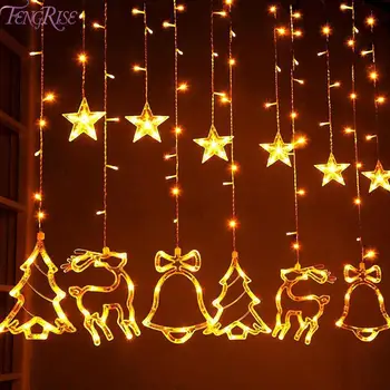 

Elk Bell String Light LED Christmas Decor For Home Hanging Garland Christmas Tree Decor Ornament 2019 Navidad Xmas Gift New Year