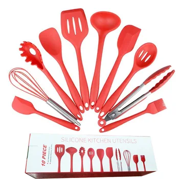 

Silicone Kitchenware 10-piece Set Non-stick Pan Silicone Kitchenware Set Environmentally Friendly Cooking Tools 10-piece Set