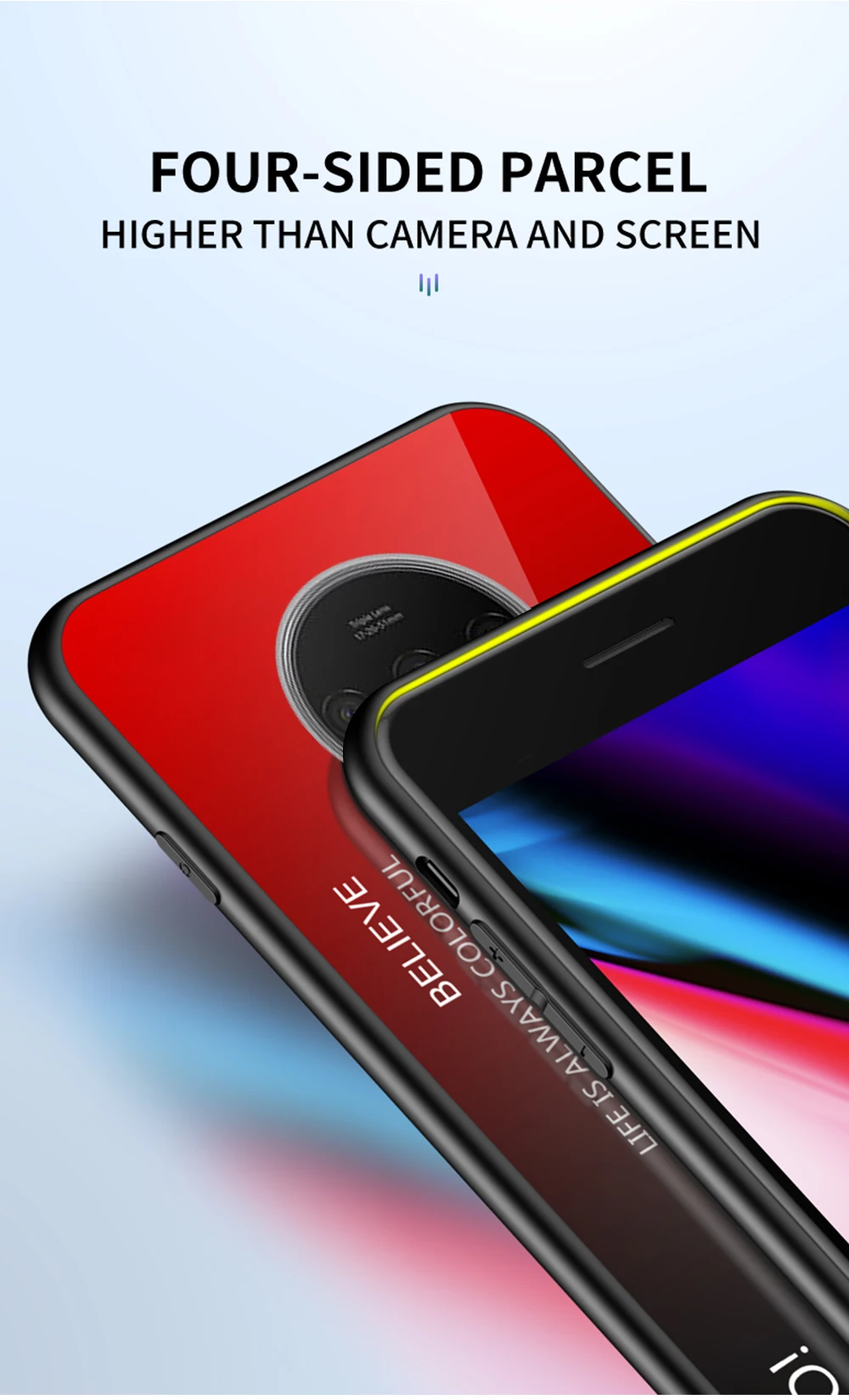 Модный градиентный стеклянный чехол для телефона Oneplus One Plus 1+ 7T чехол Полная защита бампер чехол для Oneplus7T чехол 6,55"