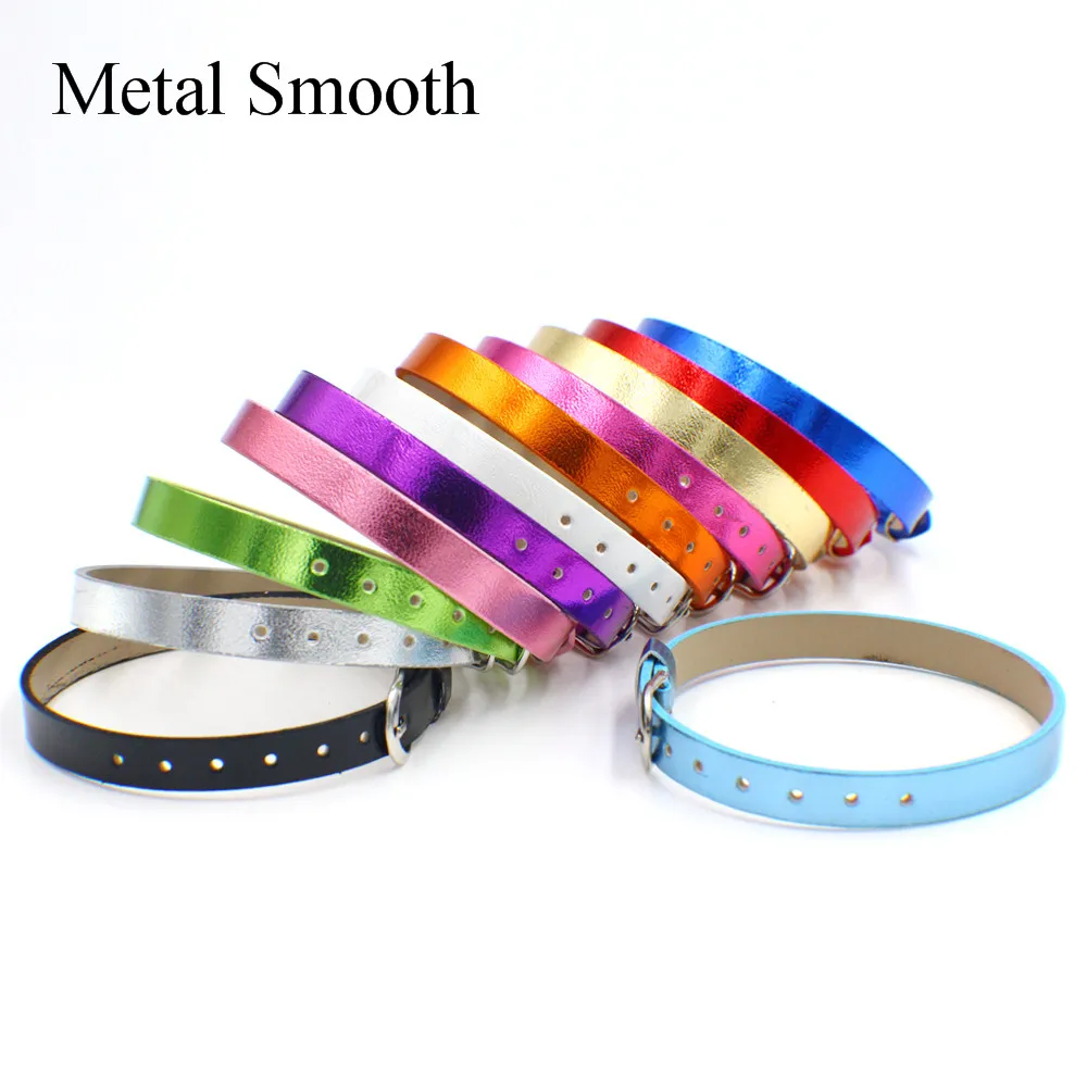 Mixed Color PU/Genuine Leather/Silicone Bracelet Wristband 8mm Width 21cm Length can Through 8mm Slide Letters Charms 10pcs